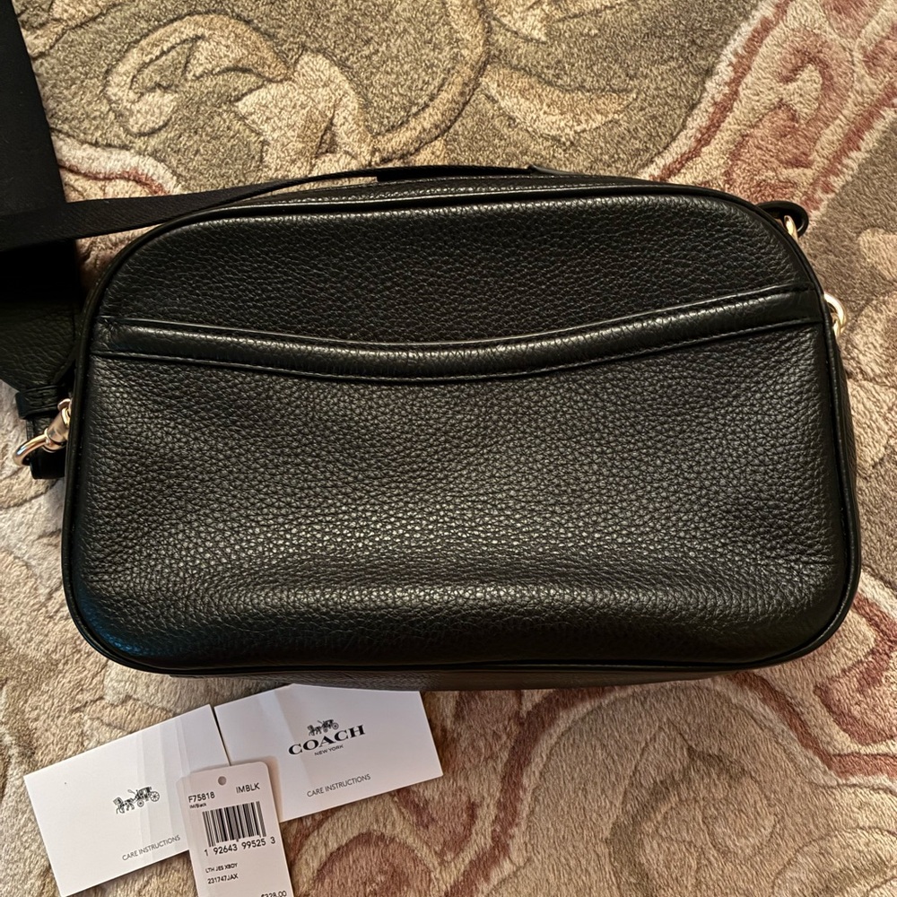 Coach Black Pebbled Leather Jes Crossbody with Embossed Horse and Carriage Logo - Picture 4 of 7